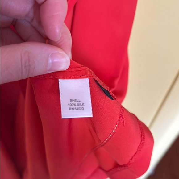 Coral Short Sleeve silk Dress - Picture 3 of 4